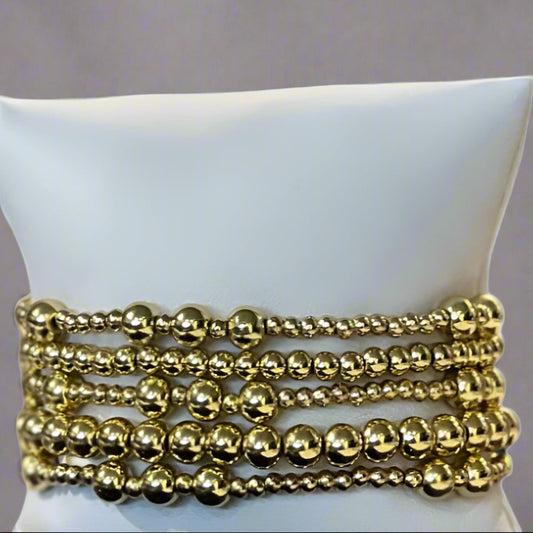 GOLD FILLED BEADS BRACELET SET