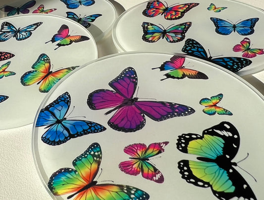 BUTTERFLY ROUND COASTER SET