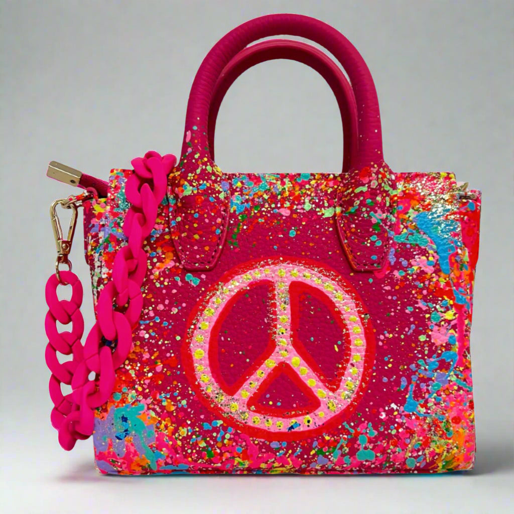 CAMILA HAND PAINTED PEACE MINI BAG