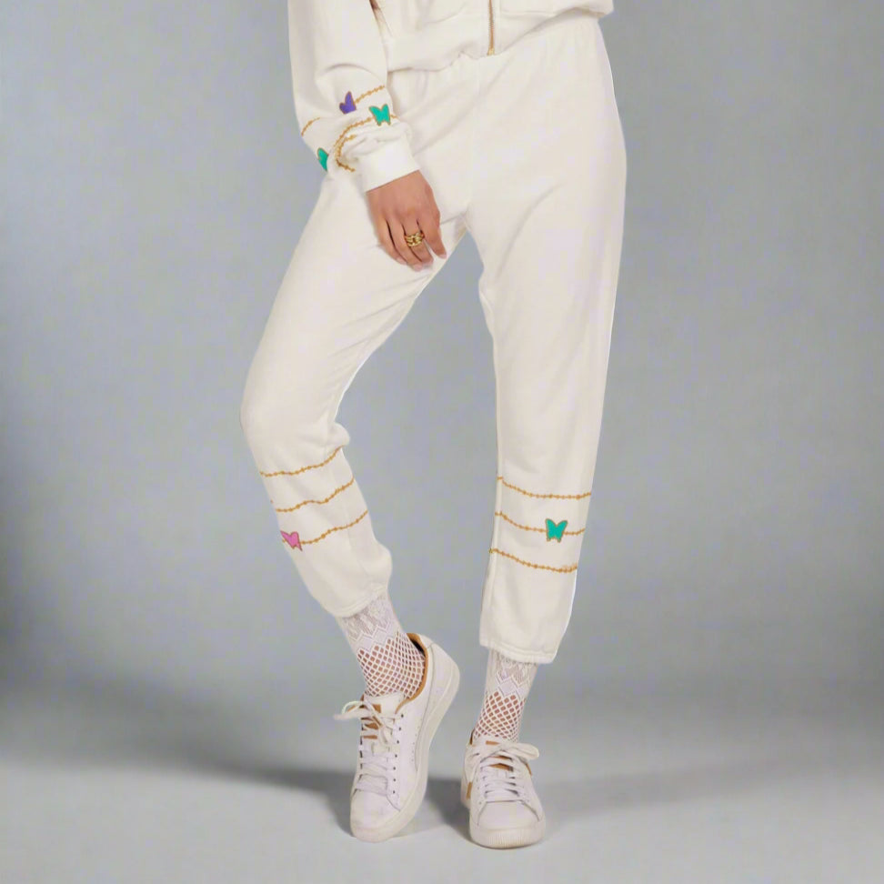 BUTTERFLY CHARM HAPPYFACE SWEATPANTS