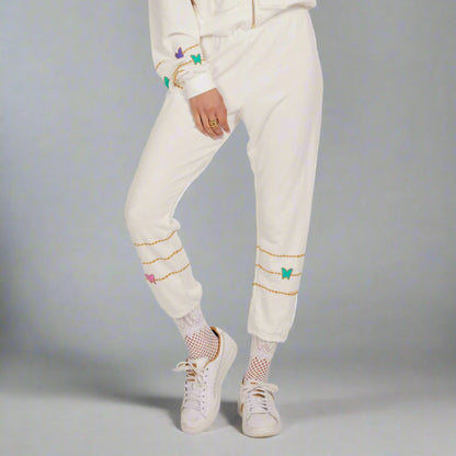 BUTTERFLY CHARM HAPPYFACE SWEATPANTS