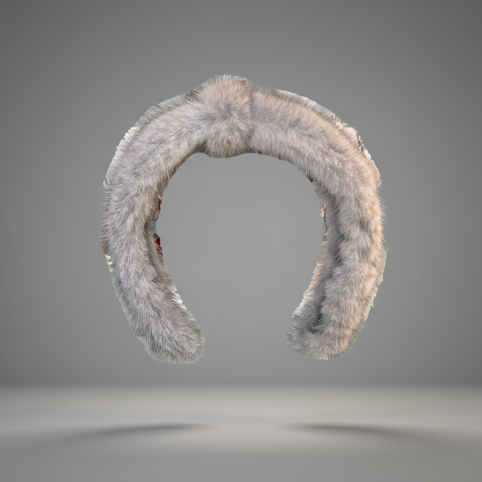 Fuzzy headband on a white background