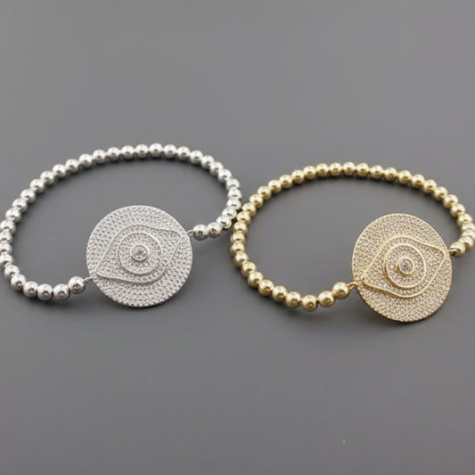 EVIL EYE CZ STRETCH BRACELET