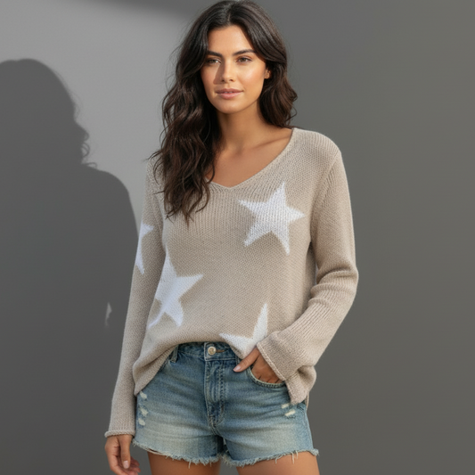 HAILEY STAR COTTON V-NECK