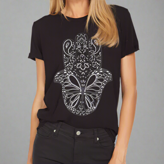 EDDA BUTTERFLY HAMSA TEE