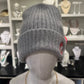 CASHMERE SLOUCH GRAY BEANIE HAT