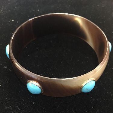 HORN TURQOUOISE BANGLE-BANGLE : O/S