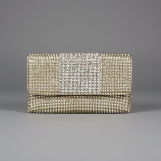 GOLD CRYSTAL PANEL CLUTCH