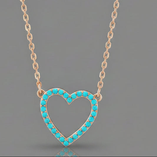 TURQUOISE HEART NECKLACE