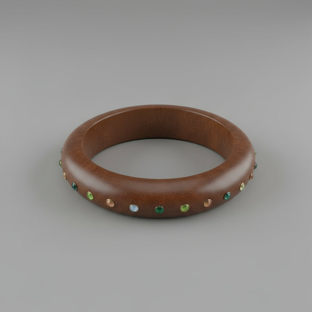 WOOD WITH CRYSTALS BRACELET