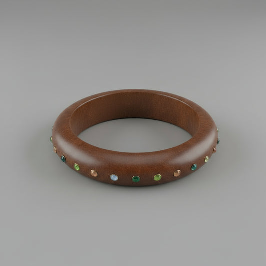 WOOD WITH CRYSTALS BRACELET