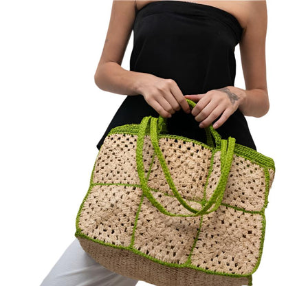 CARREY RAFFIA TOTE BAG