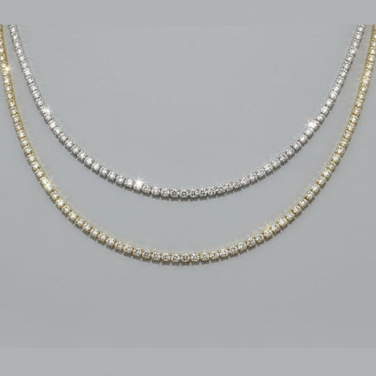 SILVER PLATE CZ NECKLACE