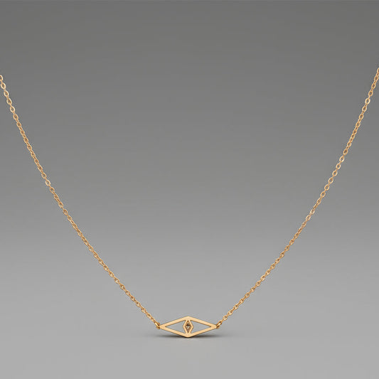 MINI EYE WITH SAPPHIRE NECKLACE