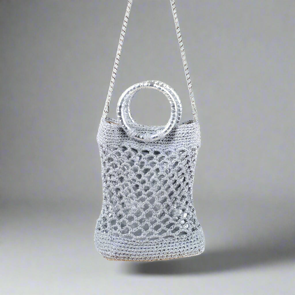 GLITTER CROCHET BAG