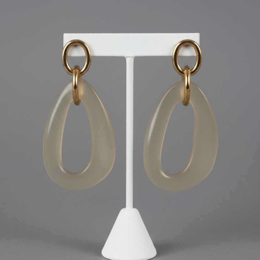 ITALIAN HORN YELLOW GOLD EARRINGS