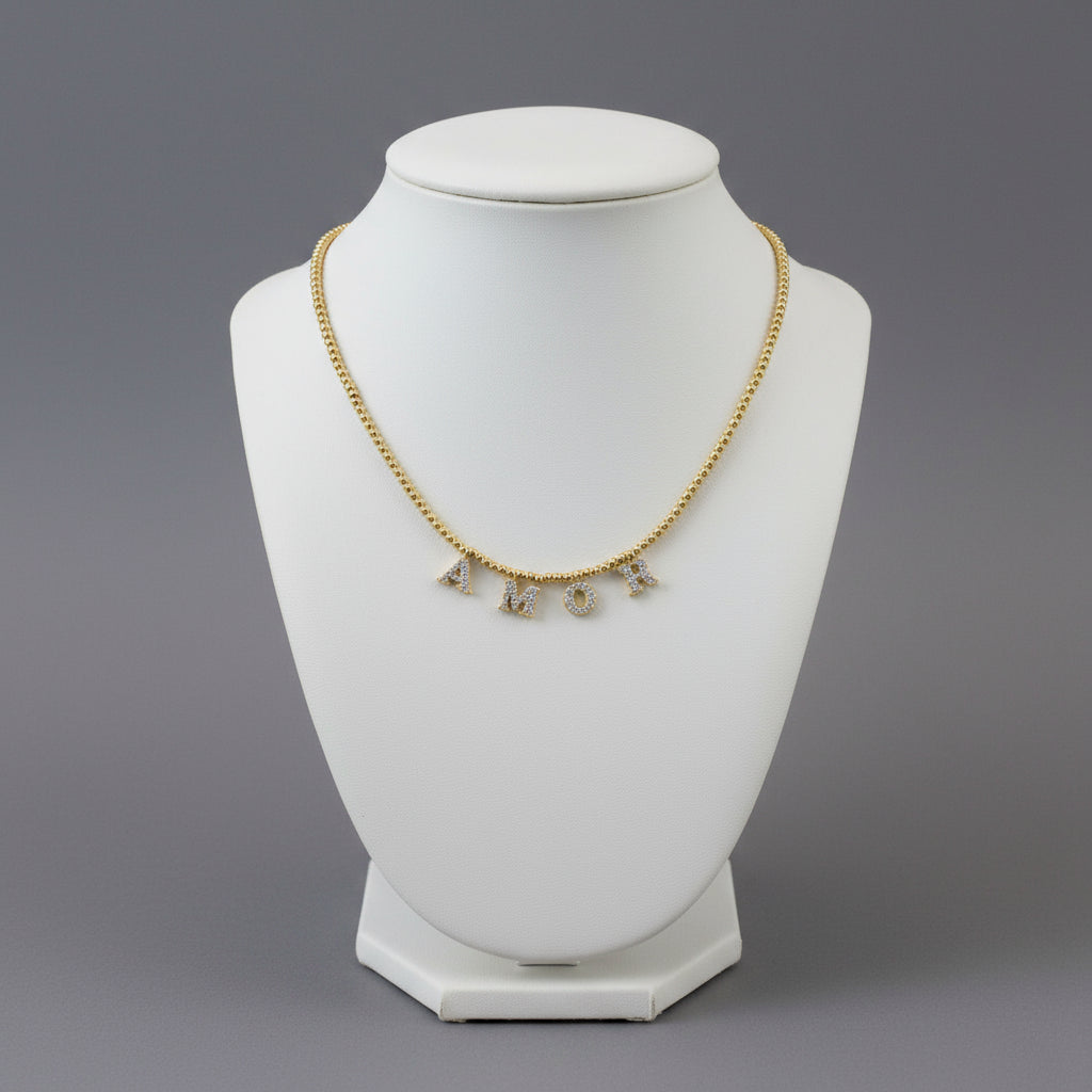 GOLD FILLED "AMOR" NECKLACE