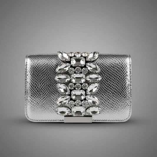 SILVER STONES EVENING BAG