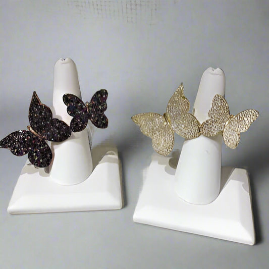 ROSE GOLD BUTTERFLY DOUBLE RING