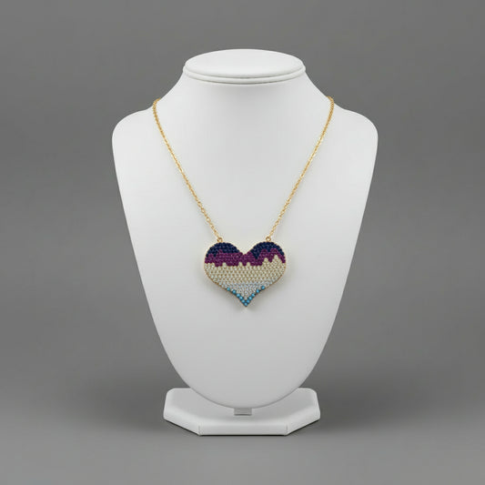 MULTICOLOR HEART NECKLACE
