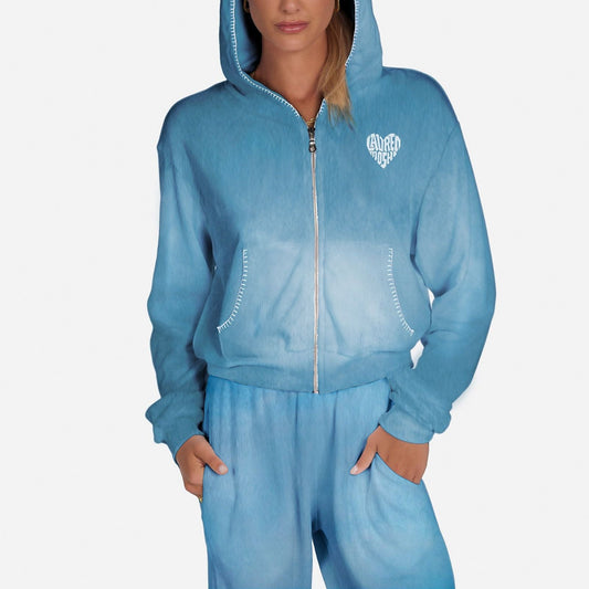 LACHELLE- DIAMOND EVIL EYE ZIP HOODIE