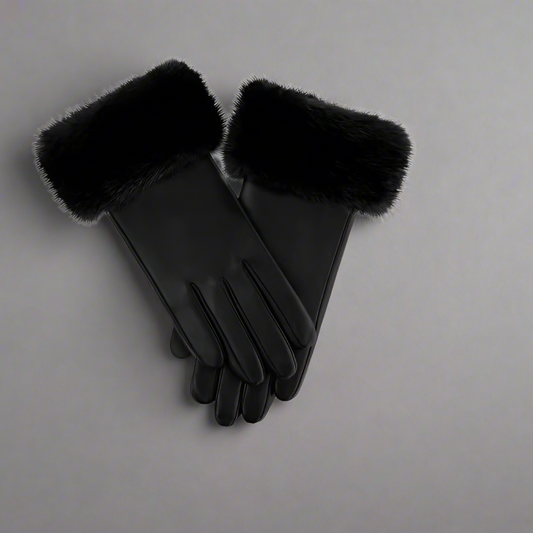 BLACK LEATHER GLOVES
