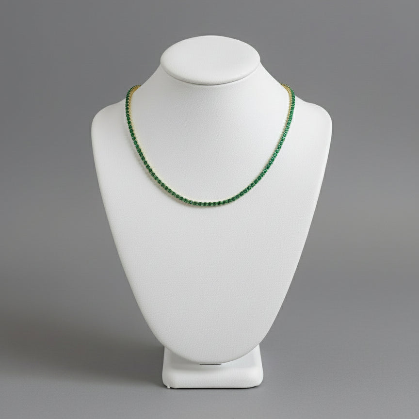 CZ CHAIN CHOKER NECKLACE