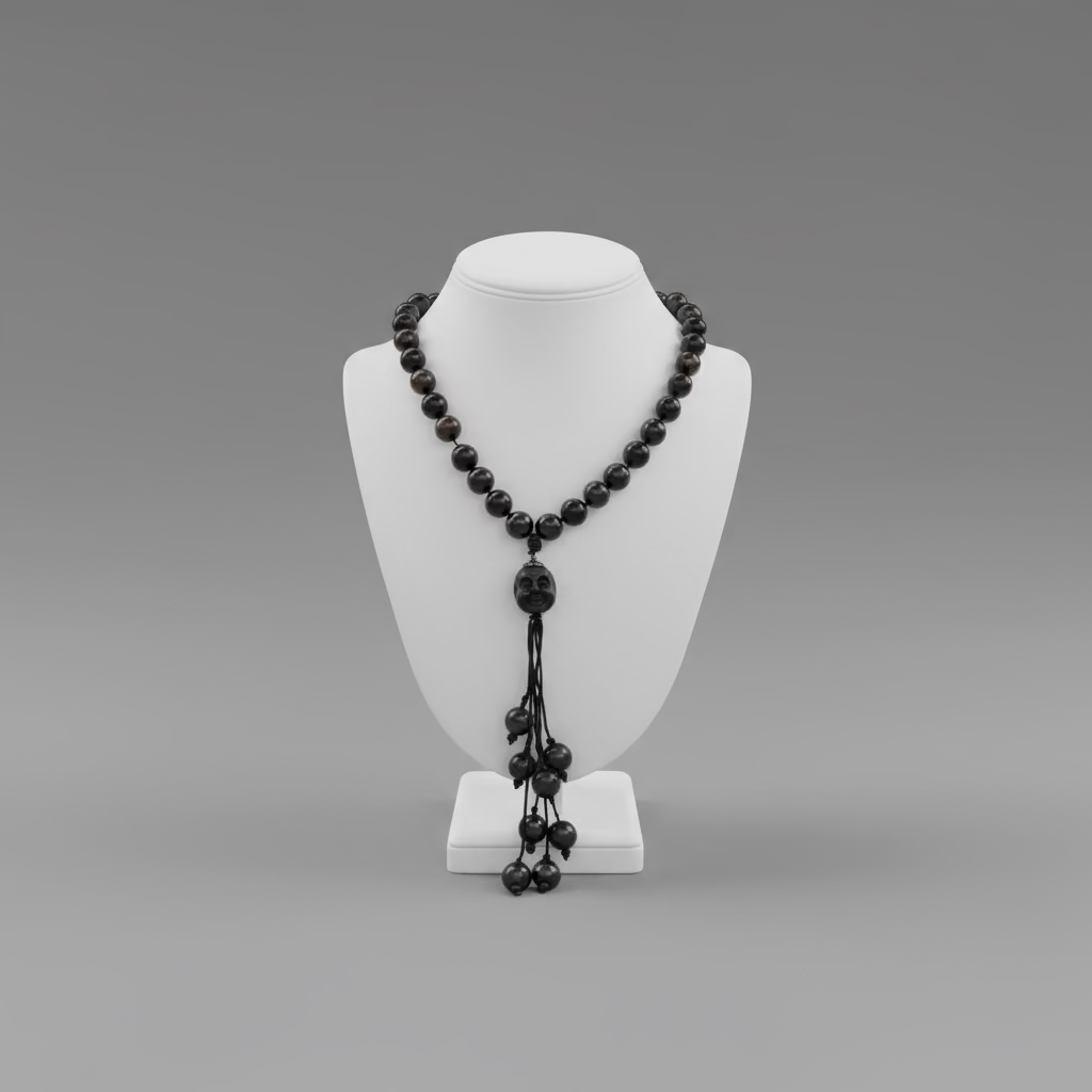 BLACK PEARLS BUDDHA NECKLACE