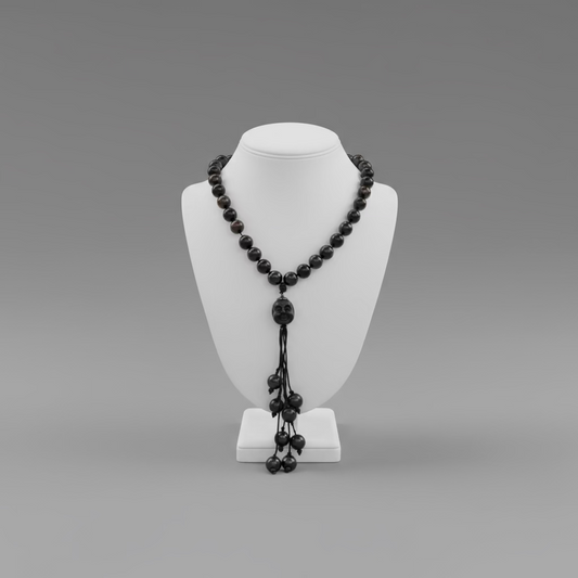 BLACK PEARLS BUDDHA NECKLACE