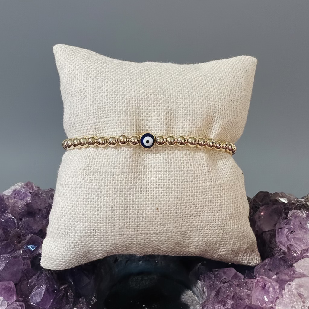 GOLD FILLED EVIL EYE BRACELET