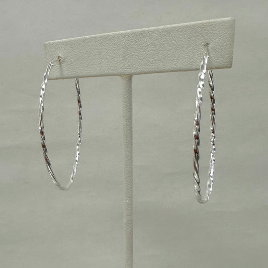 STERLING TWISTED OVAL HOOPS