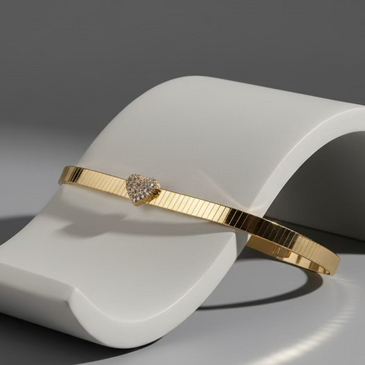 PAVE CZ HEART BRACELET