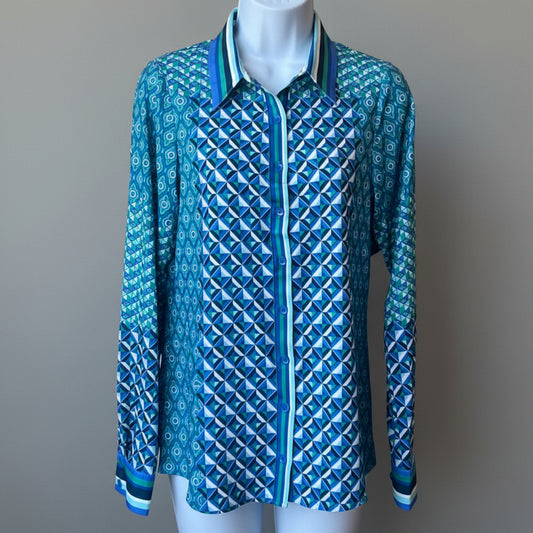 NAVY LONG SLEEVE COLLARED SHIRT