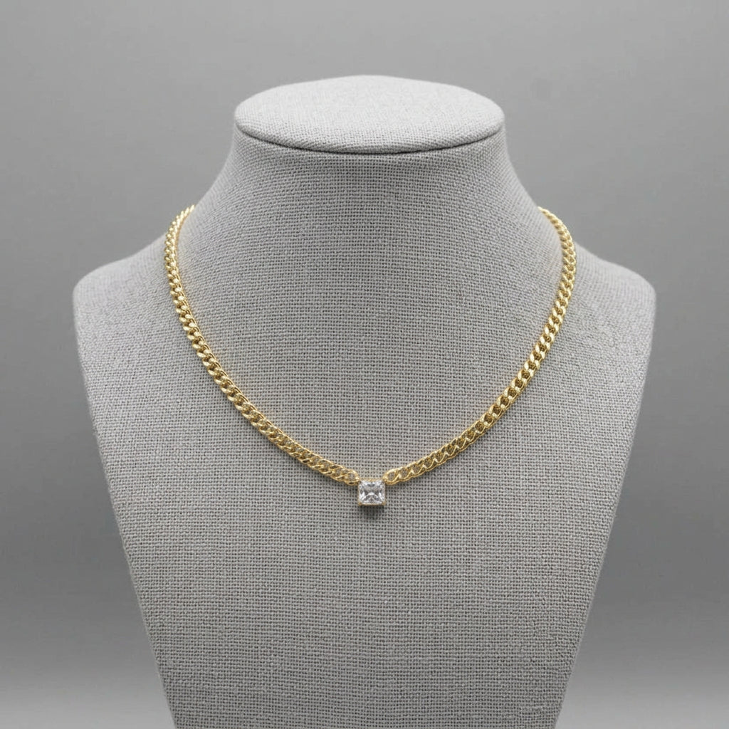 GOLDEN LUXE CZ CRYSTAL NECKLACE