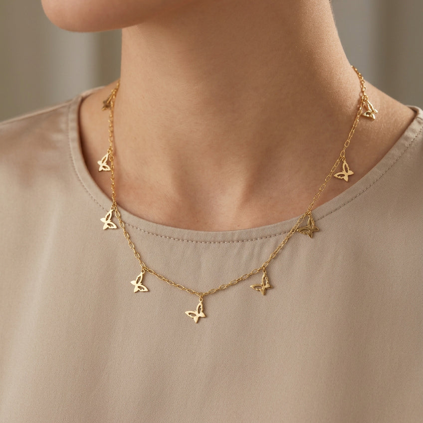 DAINTY BUTTERFLY CHARMS NECKLACE