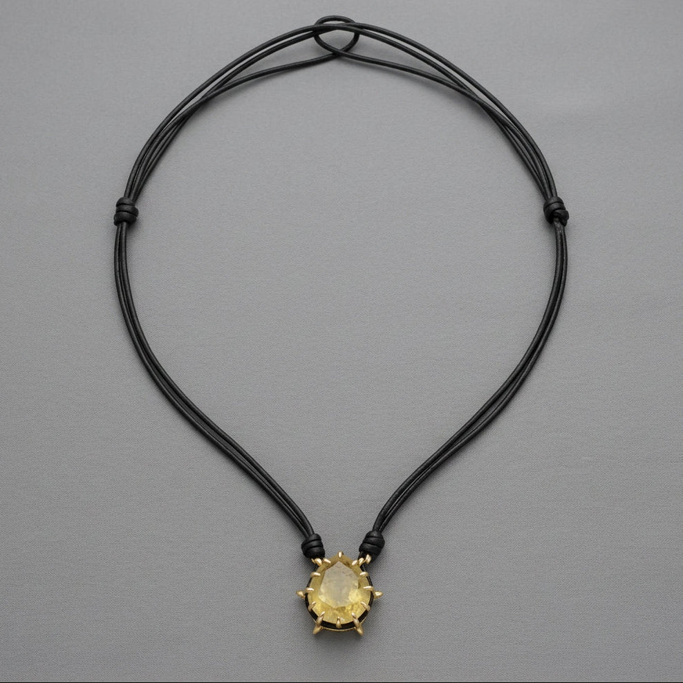 AQUAMARINE GOLD DROP NECKLACE