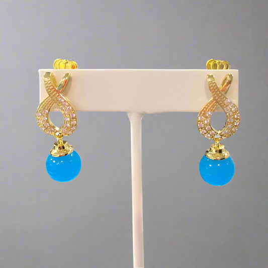 TURQ EARRING WITH BOW