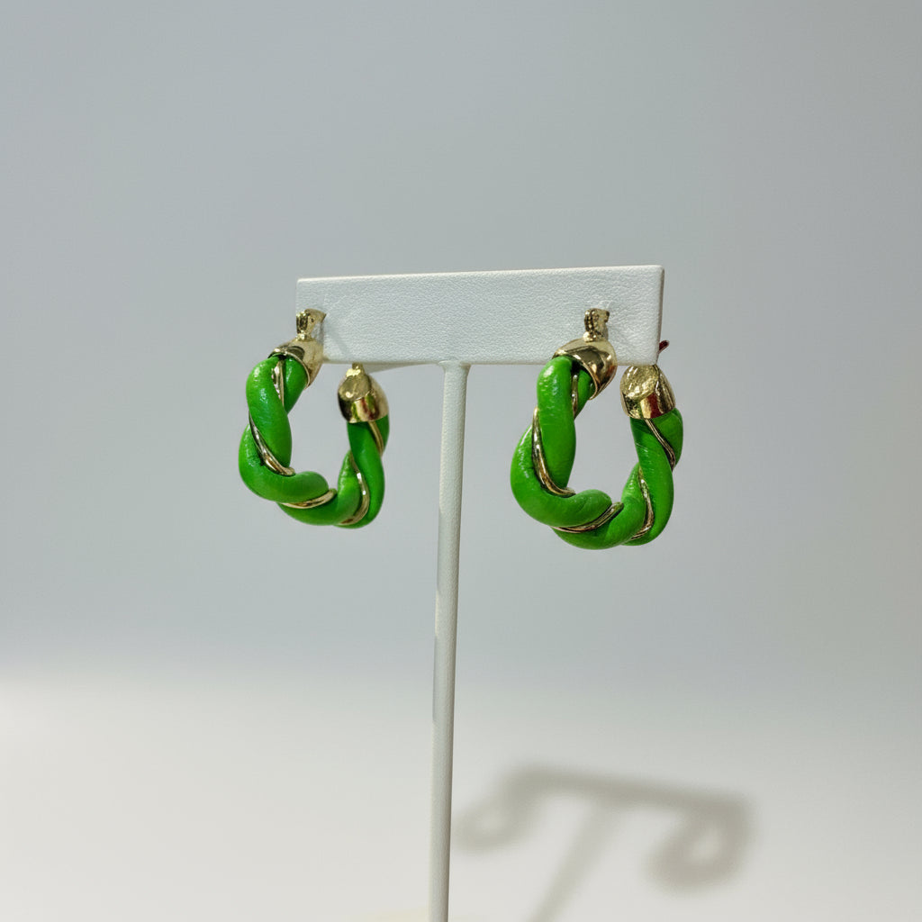 LEATHER & GOLD HOOPS