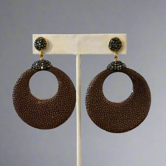 EARRINGS ON WHITE DISPLAY STAND