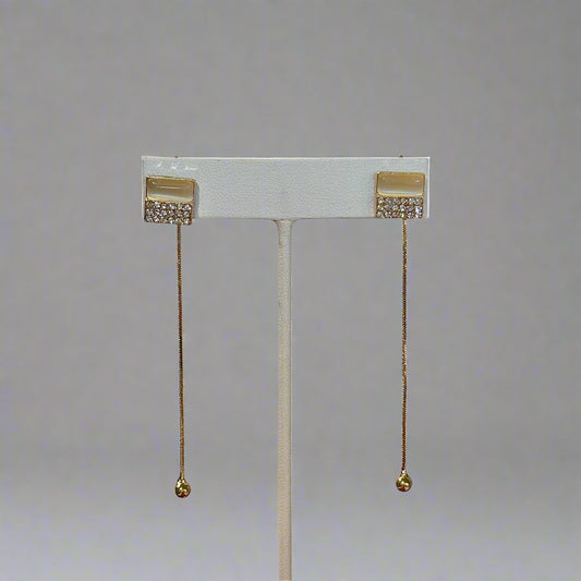 CRYSTAL AND PEARL SQUARE STUDS