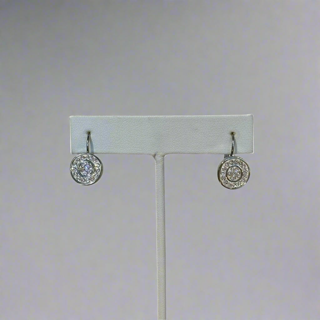 CZ ROUND CLUSTER EARRINGS