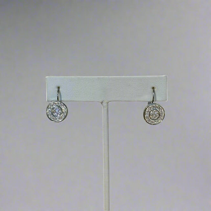 CZ ROUND CLUSTER EARRINGS