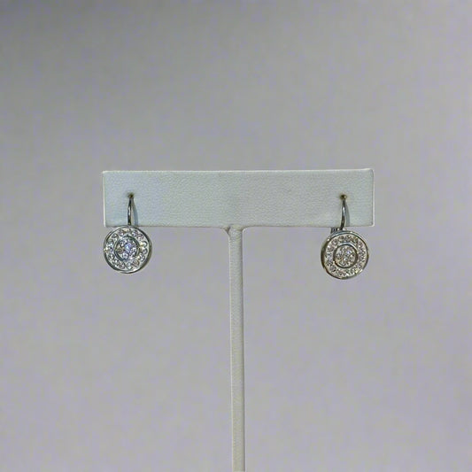 CZ ROUND CLUSTER EARRINGS