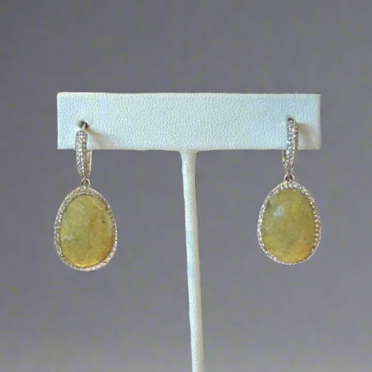 EMERALD CZ STONE EARRINGS