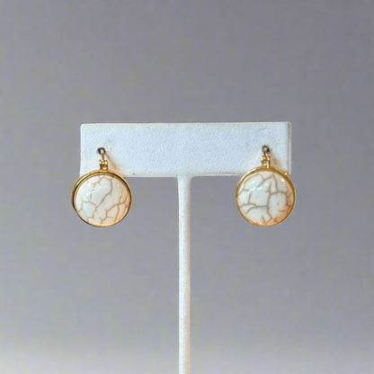 HOWLITE/MALACHITE/TIGEREYE EARRINGS