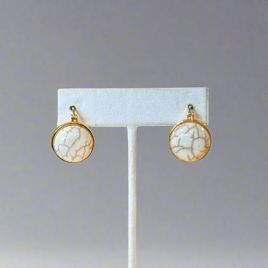 HOWLITE/MALACHITE/TIGEREYE EARRINGS