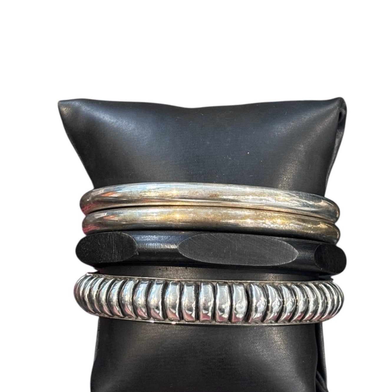WOOD AND STAINLESS STEEL BRACELET SET