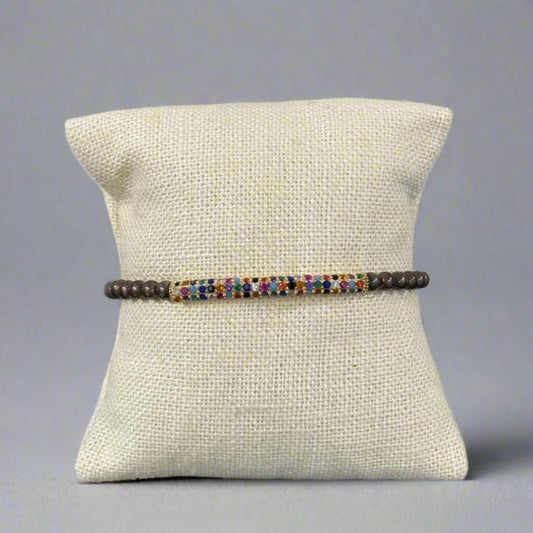 GOLD MULTI PAVE FUN BRCLT-BRACELET
