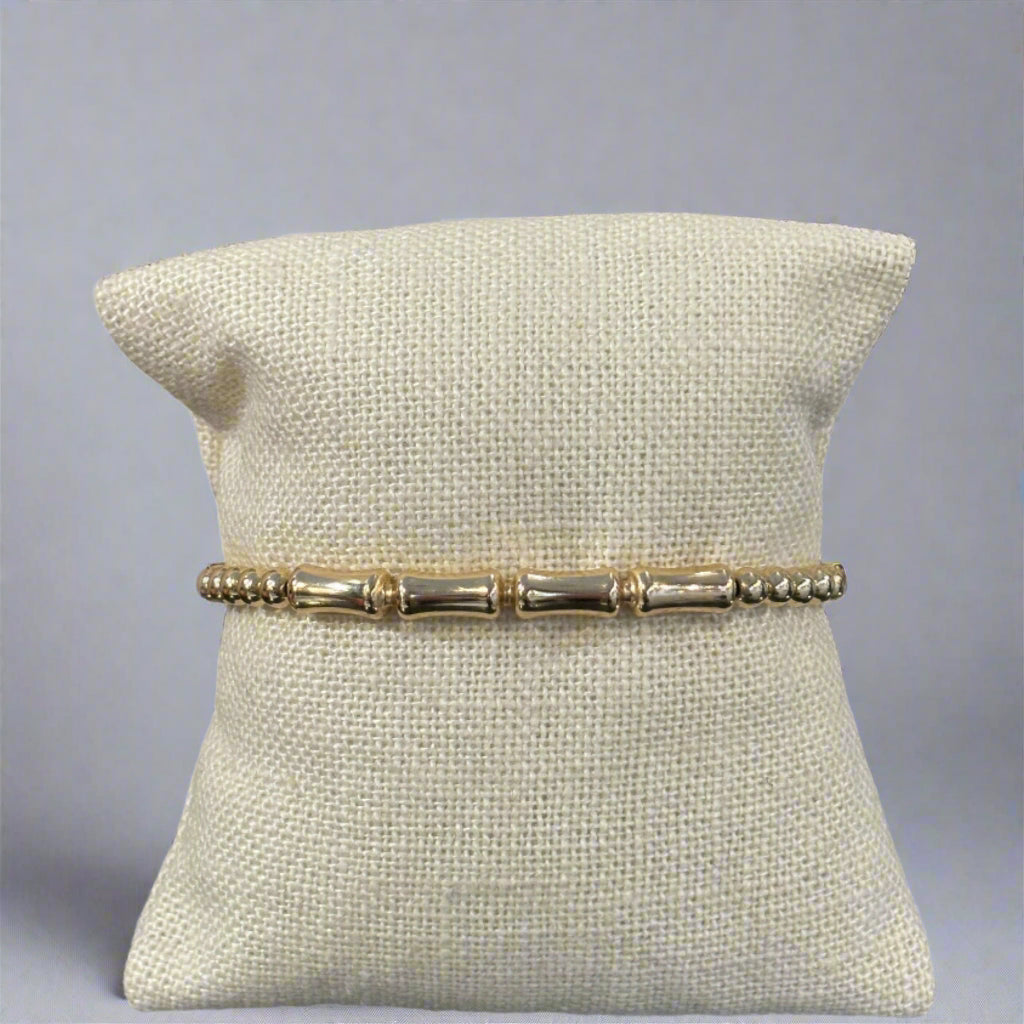 BAMBOO GOLD BEAD BRACELET