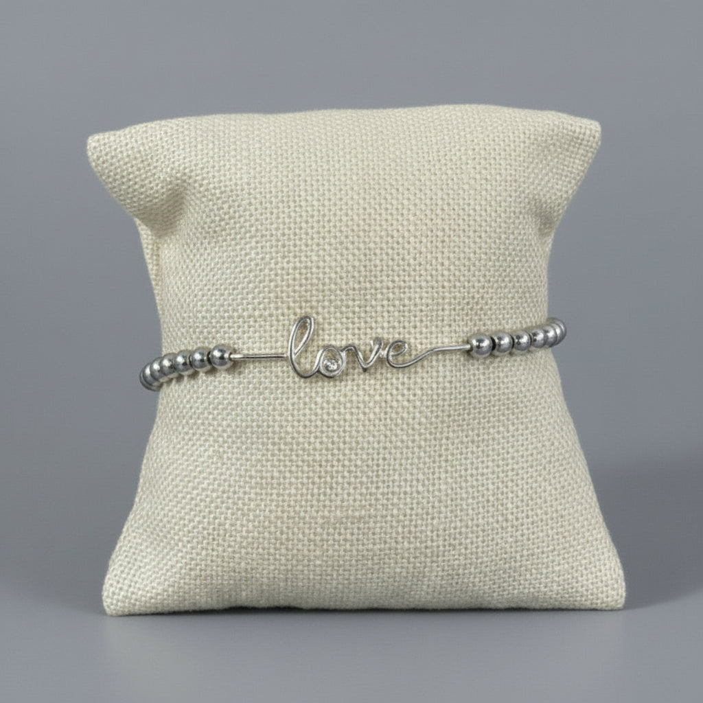 SILVER " LOVE " CHARM BRACELET